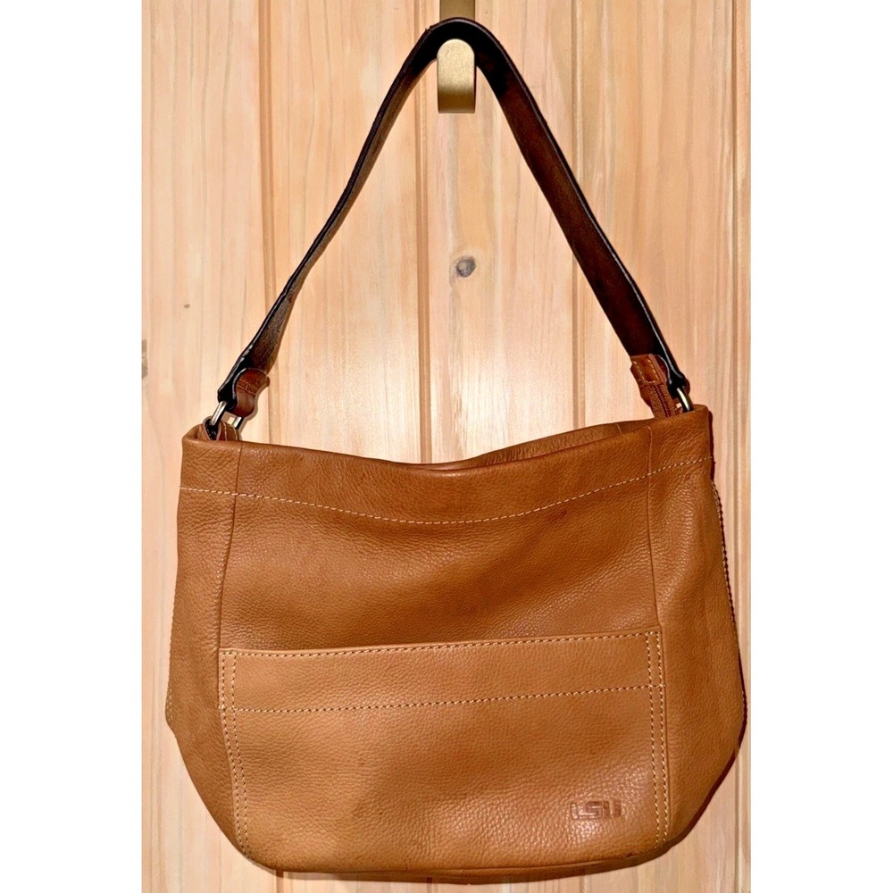 Fossil LSU Tigers Leather Shoulder Bag Purse Brown Y2K Geaux Tigers EUC